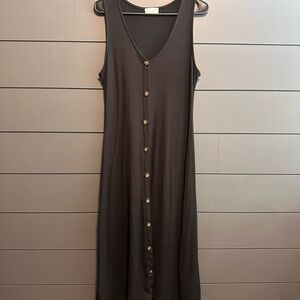 Chic Black Button-Front Maxi Dress